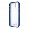 Чехол BMW M-Collection Transparent Hard Metal effect для iPhone 11, синяя рамка