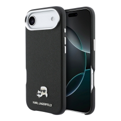 Karl Lagerfeld для iPhone Air чехол PU Saffiano FW NFT Karl&amp;Choupette metal &amp; Cam Black (MagSafe)