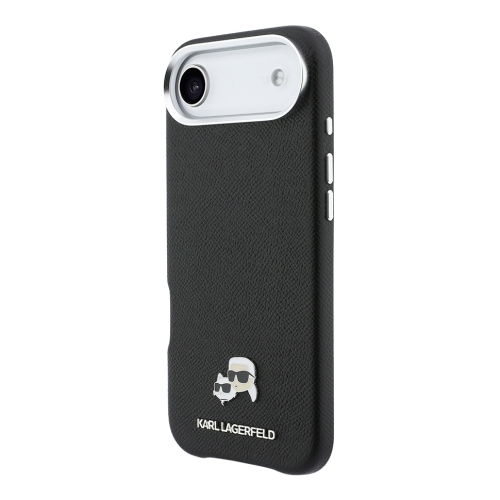 Karl Lagerfeld для iPhone Air чехол PU Saffiano FW NFT Karl&Choupette metal & Cam Black (MagSafe)