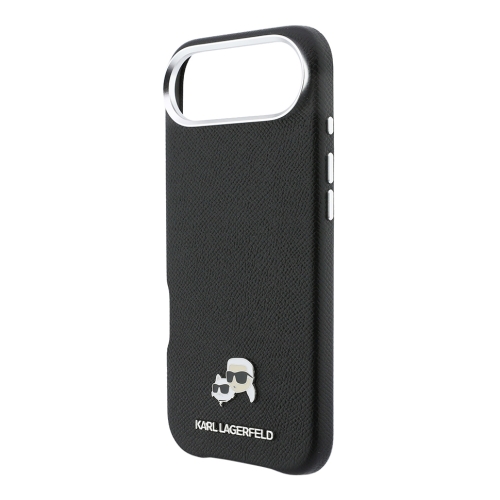 Karl Lagerfeld для iPhone Air чехол PU Saffiano FW NFT Karl&Choupette metal & Cam Black (MagSafe)