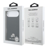 Karl Lagerfeld для iPhone Air чехол PU Saffiano FW NFT Karl&Choupette metal & Cam Black (MagSafe)