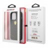 Кожаный чехол Ferrari Quilted with metal logo Hard для iPhone 13 Pro, серый