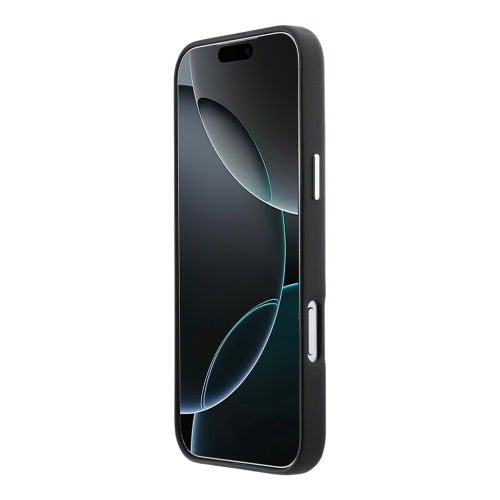 DKNY для iPhone 17 Pro чехол PU Full Wrapped leather Verical logo Metal Cam Hard Black (MagSafe)