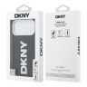 DKNY для iPhone 17 Pro чехол PU Full Wrapped leather Verical logo Metal Cam Hard Black (MagSafe)