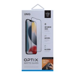 Матовое стекло Uniq OPTIX Matte для iPhone 13 Pro max | 14 Plus, черная рамка