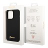 Чехол Guess Liquid Silicone Gold Metal logo для iPhone 14 Pro, черный