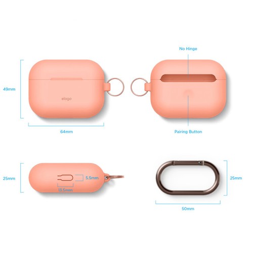 Чехол Elago Silicone Hang case для AirPods Pro, Peach