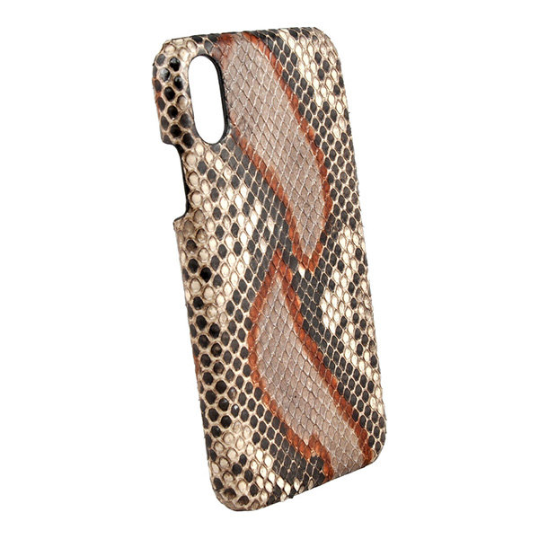 Кожаный чехол Toria Exotic Python Hard для iPhone XR, коричневый