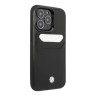 Кожаный чехол BMW Signature leather with cardslot Hard для iPhone 14 Pro, черный