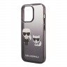 Чехол Lagerfeld Karl & Choupette Hard Gradient для iPhone 14 Pro, черная рамка