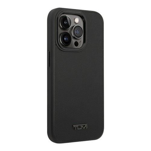 Кожаный чехол TUMI Leather Ballistic Hard для iPhone 14 Pro Max, черный (MagSafe)