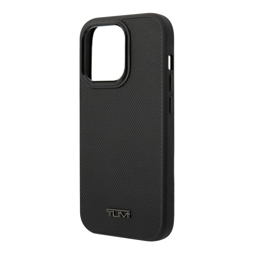 Кожаный чехол TUMI Leather Ballistic Hard для iPhone 14 Pro Max, черный (MagSafe)