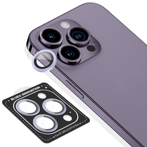 BLUEO Camera lens Armor metal для камеры iPhone 14 Pro | 14 Pro Max, Purple (3 шт +installer)