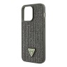 Чехол Guess Diamond Rhinestone Triangle metal logo Hard для iPhone 14 Pro Max, зеленый
