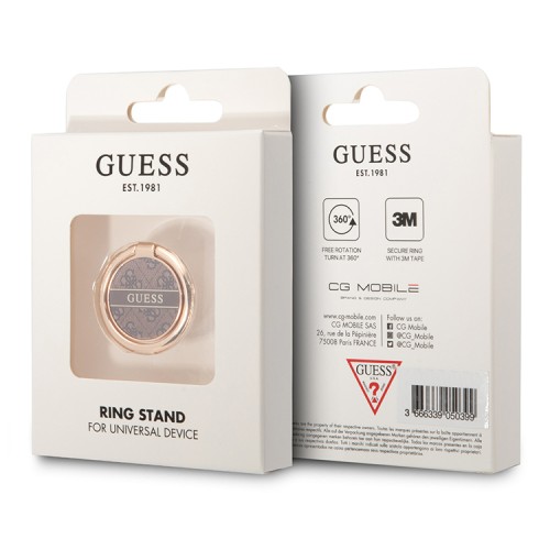 Кольцо держатель Guess Metal Ring stand 4G для телефона, коричневый/золотой