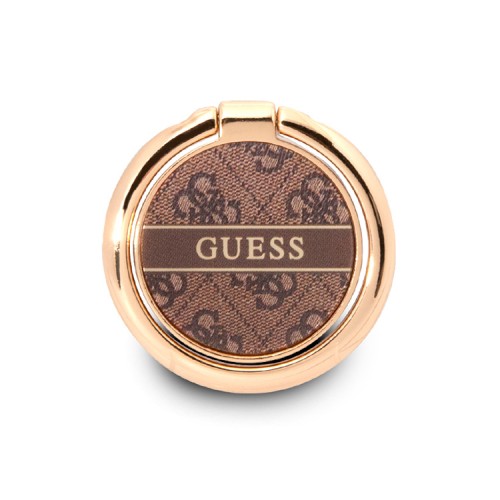 Кольцо держатель Guess Metal Ring stand 4G для телефона, коричневый/золотой