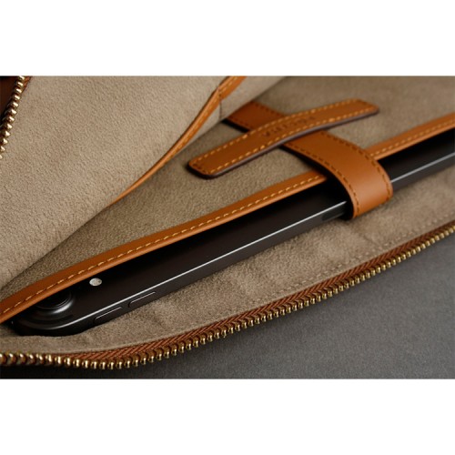 Чехол-папка Bustha Zip Folio Leather для MacBook Air 13 | Pro 13 (2018/22), Saddle