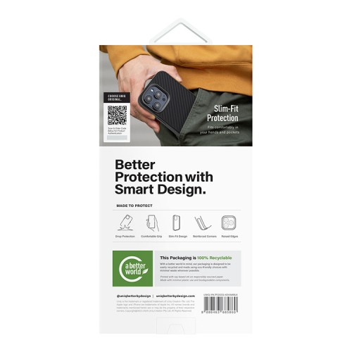 Uniq для iPhone 15 Pro Max чехол KEVA Kevlar Black (MagSafe)