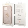 Guess для iPhone 15 чехол PU 4G Big metal logo Hard Pink