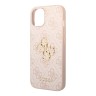 Guess для iPhone 15 чехол PU 4G Big metal logo Hard Pink