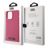 Karl Lagerfeld для iPhone 15 Pro Max чехол Liquid silicone Metal plate logo Hard Fuchsia (MagSafe)