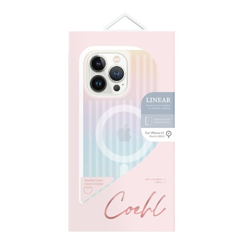 Uniq для iPhone 15 Pro чехол COEHL Linear Iridescent (MagSafe)
