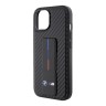 BMW для iPhone 15 чехол GripStand M-Collection PU Carbon eff Tricolor Hard Black