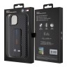 BMW для iPhone 15 чехол GripStand M-Collection PU Carbon eff Tricolor Hard Black