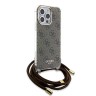 Guess для iPhone 15 Pro Max чехол Crossbody PC/TPU 4G Hard + Nylon cord Brown