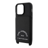 Karl Lagerfeld для iPhone 15 Pro Max чехол Crossbody cardslot PU Saffiano RSG Hard Black