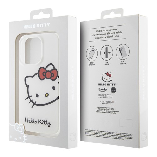 Hello Kitty для iPhone 15 Pro Max чехол PC/TPU Kitty Head Hard White