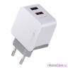 EnergEA Ampcharge, 2 USB + кабель Lightning MFI, белая (3.4 A) DU34-NTK-IEU