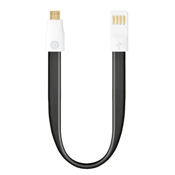 Deppa USB-A/micro-USB плоский черный (0,23 м) 72160