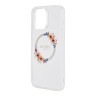 Guess для iPhone 15 Pro Max чехол PC/TPU Flowers Wreath Transparent (MagSafe)
