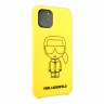 Чехол Karl Lagerfeld Liquid silicone Ikonik outlines Hard для iPhone 11 Pro, желтый/черный