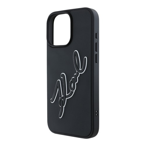 Karl Lagerfeld для iPhone 16 Pro чехол 3D Rubber Bicolor Signature Black