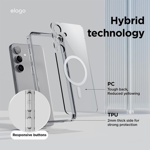 Elago для Galaxy S24+ чехол HYBRID (pc/tpu) Clear (Magnetic)