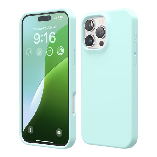 Elago для iPhone 16 Pro чехол Soft silicone (Liquid) Aqua Sky