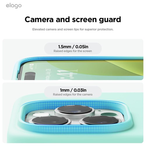 Elago для iPhone 16 Pro чехол Soft silicone (Liquid) Aqua Sky
