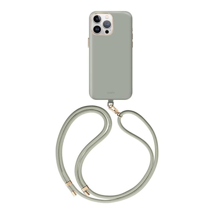(Уценка) Uniq для iPhone 15 Pro Max чехол COEHL CREME, Soft Sage (MagSafe)