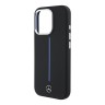 Mercedes для iPhone 16 Pro Max чехол Liquid silicone Vertical stripe Black (MagSafe)