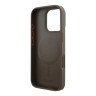 DKNY для iPhone 16 Pro Max чехол PU Plain leather Logo imprint Hard Brown (MagSafe)