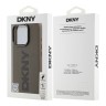 DKNY для iPhone 16 Pro Max чехол PU Plain leather Logo imprint Hard Brown (MagSafe)