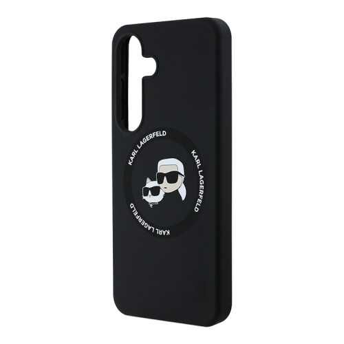 Karl Lagerfeld для Galaxy S25 чехол Liquid Silicone NFT Karl & Choupette Head Hard Black (MagSafe)