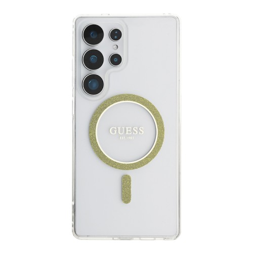 Guess для Galaxy S25 Ultra чехол PC/TPU Glitter Circle Hard Transparent (MagSafe)