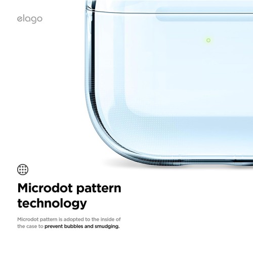 Elago для AirPods 4 чехол Clear Hang case Aqua Blue