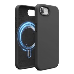 Elago для iPhone 16e чехол Soft silicone (Liquid) Black (MagSafe)