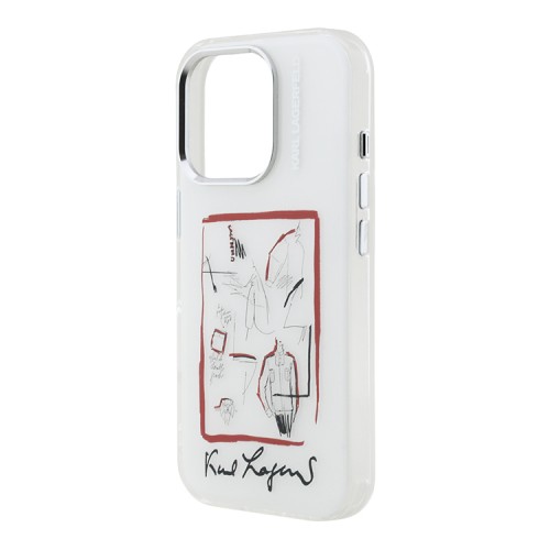 Karl Lagerfeld для iPhone 16 Pro Max чехол PC/TPU Sketch Metal Camera Hard Transparent