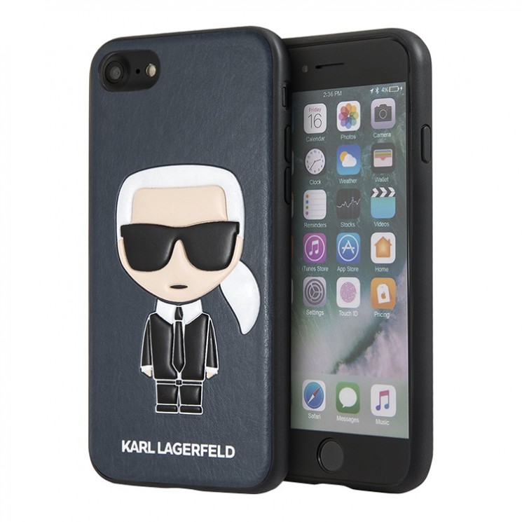Чехол Karl Lagerfeld Iconic Karl Hard для iPhone 7/8/SE 2020, синий