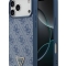 Guess для iPhone 17 Pro чехол PU 4G Triangle Diamond metal logo Hard Blue (MagSafe)